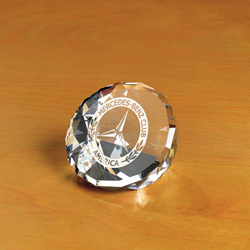 Crystal Duet Round Paperweight | Personalized Corporate Gifts - UltimateCrystalAwards.com
