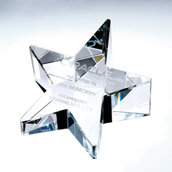 Crystal Slant Star Paperweight | Personalized Corporate Gifts - UltimateCrystalawards.com