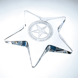 Crystal Pentagon Star Paperweight | Personalized Corporate Gifts - UltimateCrystalAwards.com