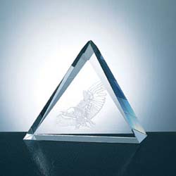 Crystal Triangle Plaque - UltimateCrystalAwards.com