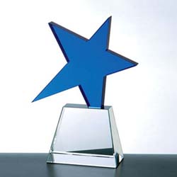 Meteor Crystal Star Award (Blue) - UltimateCrystalAwards.com
