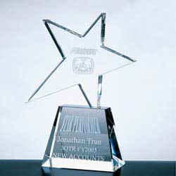 Meteor Crystal Star Award (Clear) - UltimateCrystalAwards.com