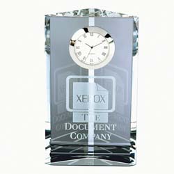 Pioneer Crystal Executive Clock | Personalized Corporate Gifts - UltimateCrystalAwards.com
