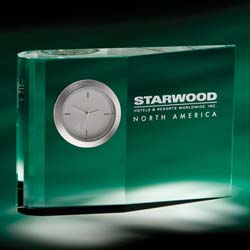 Zilo Crystal Executive Clock | Personalized Corporate Gifts - UltimateCrystalAwards.com
