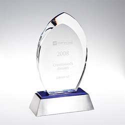 Crystal Blue Flare Award - UltimateCrystalAwards.com