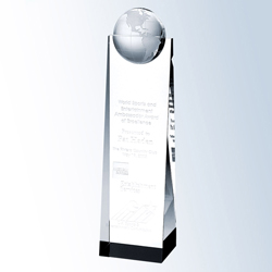 Crystal Globe Tower Award - UltimateCrystalAwards.com