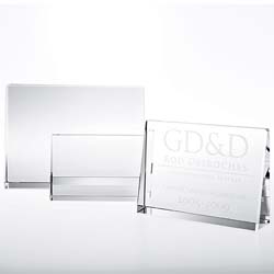 Crystal Horizontal Rectangle Plaque - UtimateCrystalAwards.com