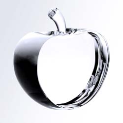 Crystal Teacher Half Apple Award | Personalized Crystal Gifts - UltimateCrystalAwards.com