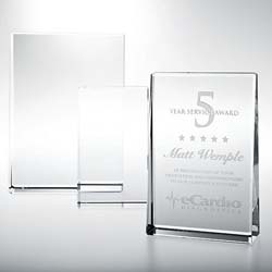 Crystal Vertical Rectangle Plaque - UltimateCrystalAwards.com