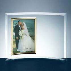 Curved Glass Vertical Photo Frame - UltimateCrystalAwards.com