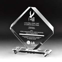 Rhombus Crystal Plaque, Diamond Crystal Plaque - UltimateCrystalAwards.com